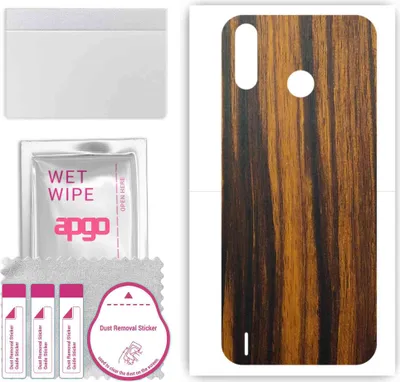 Produktbild von apgo Rückseite Schutzfolie, Skin, kompatibel mit Tecno Pop 3 Plus, Hinten Displayschutzfolie aus Vinylfolie, kratzfest, einfache Montage - Tigerwood
