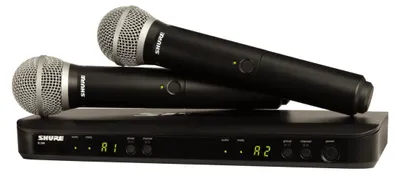 Produktbild von Shure BLX288E/PG58 Dual Funksystem mit PG58 Mikrofonen und Doppelempfänger M17 (662-686 MHz)