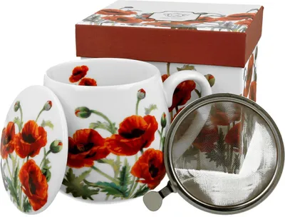 Produktbild von Duo Porzellanbecher Classic Poppies - Eleganz und Funktionalität 430 ml