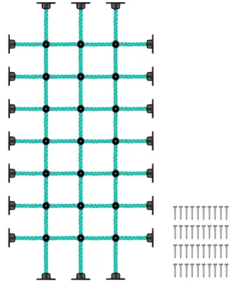 Imagen del producto de Red de escalada para niños con base de instalación para estructuras de madera
