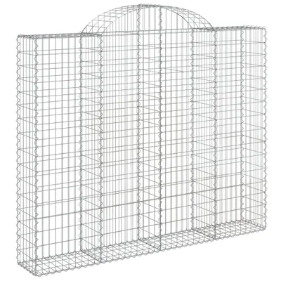 Obrázek produktu pro vidaXL Gabion s vysokým obloukem 200x30x160/180 cm Pozinkované železo