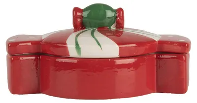 Image de Clayre & Eef Bocal à provisions 14x10x8 cm Rouge Blanc Céramique