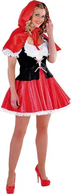 Produktbild von M213166-M rot-schwarz Damen Rotkäppchen Kleid Märchenkostüm Gr.M