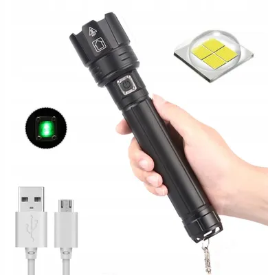 Zdjęcie produktu dla LATARKA CREE XHP90 LED Taktyczna Mocna P90 USB ZOOM 3424