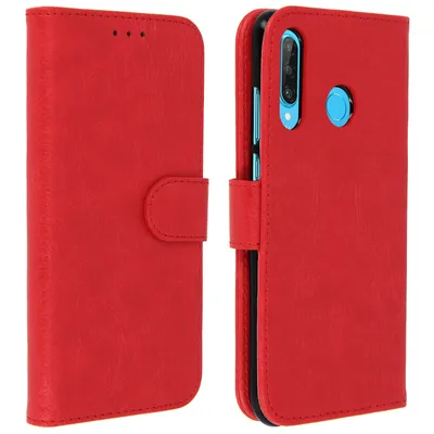 Immagine prodotto di Flip cover portafoglio, custodia in Pelle finta per Huawei P30 Lite - rosso