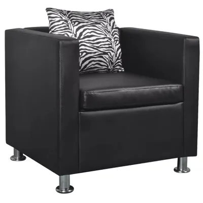 Image de vidaXL Fauteuil noir similicuir