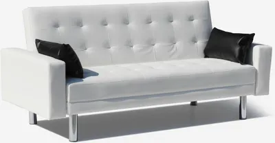 Produktbild von Agata Kunstleder 2-Sitzer Schlafsofa bereit zu schlafen - Weiß