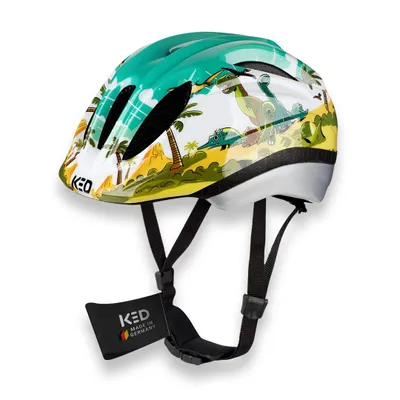 Produktbild von KED Meggy II Trend I Kinder Fahrradhelm Insektenschutznetz Integriertes LED-Rücklicht maxSHELL Technologie Farbe: dino glossy Größe: 52-58 (M)