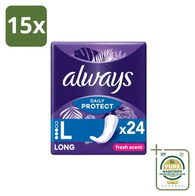 Produktbild von 15 x Always Inlegkruisjes Long Fresh Scent - Vorratspackung - 15 Stücke