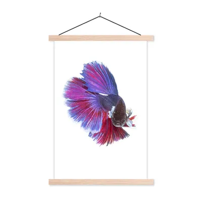 Produktbild von MuchoWow® Textilposter Fische - Meerestiere - Schwanz 40x60 cm mit holzfarbenen Rahmen - Poster