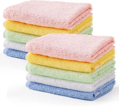 Zdjęcie produktu dla Ręcznik dla niemowląt 10-częściowy zestaw ręczników do mycia dla niemowląt, miękkie ręczniki, 25 x 25 cm