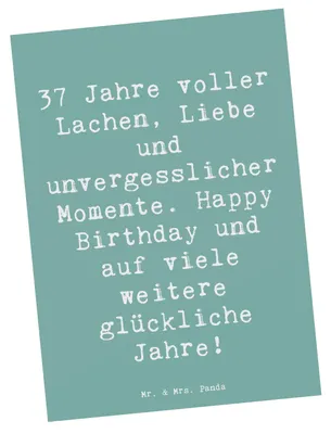 Produktbild von Mr. & Mrs. Panda Grußkarte Spruch 37. Geburtstag - Meeresbrise - Geschenk, Feiern, Ansichtskarte, Geburtstagsgeschenk, liebevoll, besondere Erinnerungen, bildkarte