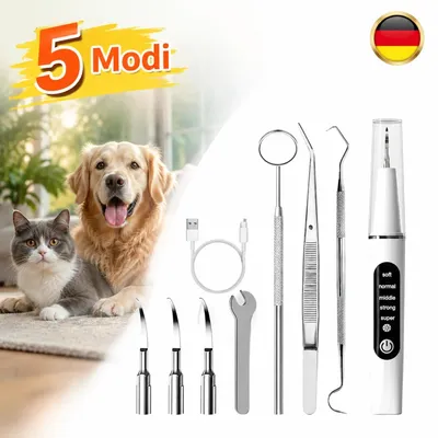 Produktbild von Zahnsteinentferner Set Elektrische Zahnpolierer mit 4 Köpfe 5 Modi Zahnreinigung