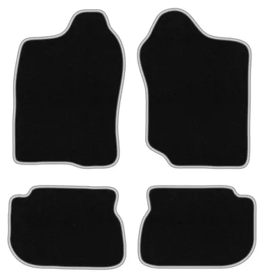 Produktbild von Fußmatten Automatten Velours Schwarz/Silber für Suzuki Jimny 1998-2007 Set 4-tlg