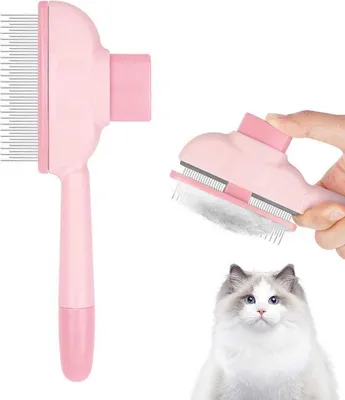 Produktbild von Famanu Katzenbürste mit Selbstreinigungsfunktion - für Hunde und Katzen