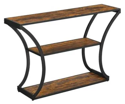Image de Table console - Table d'appoint - Industriel - Marron/Noir - 120 x 30 x 80 cm