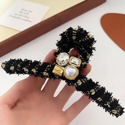 Produktbild von Schwarze Haarklammern für dickes Haar - Antirutsch-Haarklemmen - Haaraccessoires für Frauen und Mädchen - Breite Griff - Langes Haar - Lockiges Haar - Große Größe