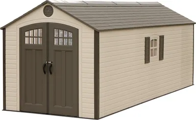 Zdjęcie produktu dla Plastikowa szopa Lifetime "Giant" z podwójnymi drzwiami skrzydłowymi, 609 x 244 cm, jasnoszara 14,86 m²