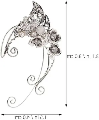 Productafbeelding van Zilveren Oorcuffs voor Dames - Elf Oorbellen en Oorklemmen voor Cosplay, Bruiloft & Feestdagen