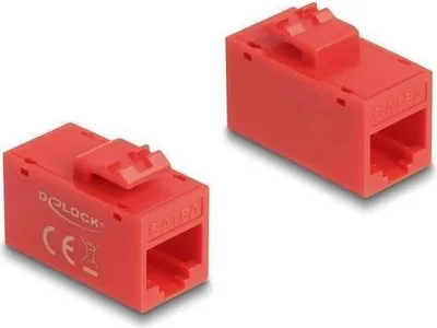 Zdjęcie produktu dla DeLOCK 90641, Płaski, Czerwony, RJ-45, RJ-45, Żeńska, Żeńska