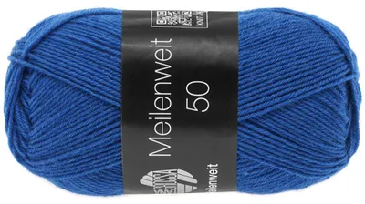 Produktbild von Lana Grossa MEILENWEIT 50 g UNI 4-fach Sockenwolle mit 80 % Schurwolle 210 m Farbe 1293 - Kobaltblau