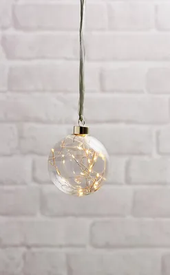 Produktbild von Weihnachtskugel Eglo beleuchtet LED 10 cm klar Batterie-Betrieb Timer Deko