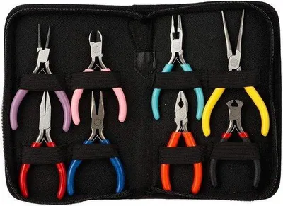 Productafbeelding van Famanu Mini-tangenset - 8-delig, professioneel, robuuste ronde en platte tangen