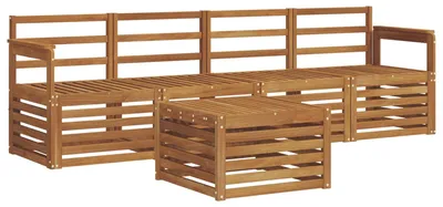 Produktbild von vidaXL Outdoor-Sofagarnitur 5 stk. Natur Massivholz Akazie