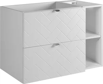 Zdjęcie produktu dla Szafka łazienkowa, biała ze srebrnym uchwytem, 80 x 57 x 46 cm