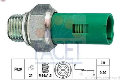 Produktbild von FACET 7.0131 Öldruckschalter Öldrucksensor für RENAULT CLIO II (BB0/1/2, CB0/1/2) KANGOO (KC0/1) TRAFIC II Kasten (FL) MASTER II Kasten (FD) für OPEL