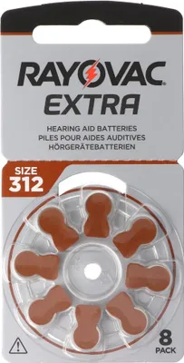 Produktbild von Rayovac 2x Extra Advanced Gr. 312 Hörgerätebatterien 8er Blister PR41 Braun 24607