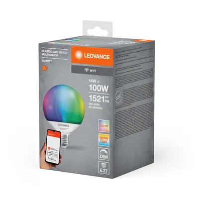 A product box for a smart LED light bulb.