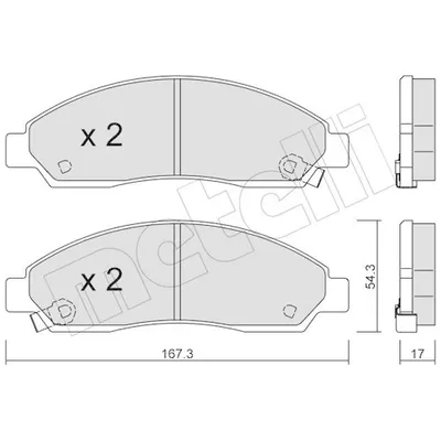 Produktbild von METELLI 22-0731-0 Bremsbeläge Satz Vorne Bremsklötze für ISUZU D-MAX (TFR, TFS) D-Max I Pickup (TFR, TFS) D-Max I Pritsche / Fahrgestell (TFR, TFS)
