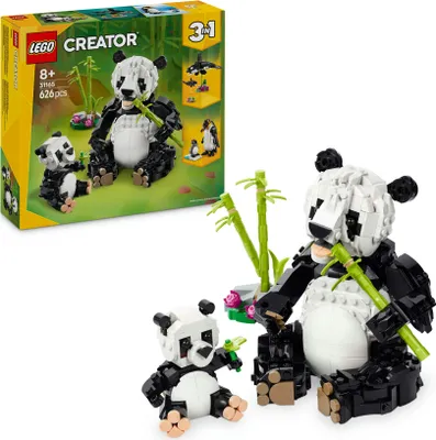 Produktbild von LEGO Creator 3in1 Wilde Tiere: Pandafamilie - Tierfiguren umbaubar in Pinguine oder Schwertwale – Spielzeug zum Bauen - Kreatives Geburtstagsgeschenk für Mädchen und Jungen ab 8 Jahren – 31165