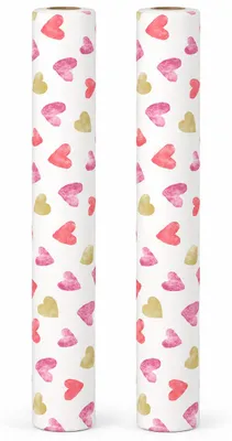 Produktbild von 3-IN-1 ROLL Tischläufer und Tischsets Airlaid – Farbige Herzen – 40 x 480 cm – 2 Stück