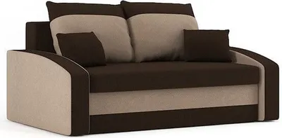 Produktbild von Sofa HEWLET 150 x 90 mit Schlaffunktion - Schlafsofa mit Bettkasten - Farben zur Auswahl - STOFF MIKRO 20 + MIKRO 5 Braun&Cappuccino