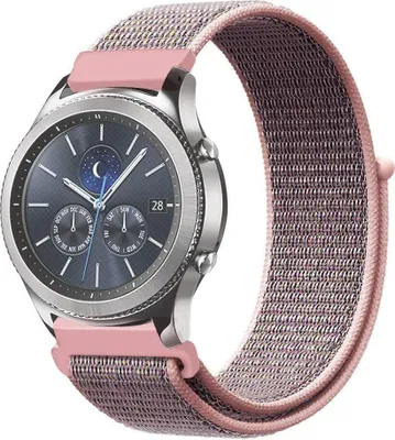Produktbild von Für Samsung Galaxy Watch 6/5/4 Pro Gear Sport Nylon Ersatzarmband Loop 20mm Steg ROSA 40 41 42 43 44 45 46 47 mm Armband Classic