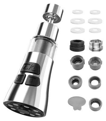 Immagine prodotto di Golgner, bocchetta girevole a 360° per rubinetto, per cucina, 3 modalità, aeratore, prolunga, soffione, rubinetto da cucina, con filtro in acciaio inossidabile 316 + adattatore, per rubinetti da cucina/bagno