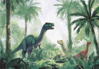 Produktbild von Fototapete Kinderzimmer Dinosaurier - 350x250 cm - inklusive kleister - Vlies Tapete Kinder - Vliestapete Modern Wandtapete - Kindertapete