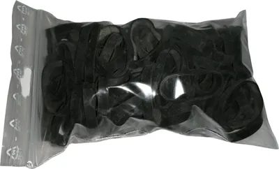 Produktbild von 100 g Gummiringe schwarz 25 mm Ø 1,2 x 5 mm breit
