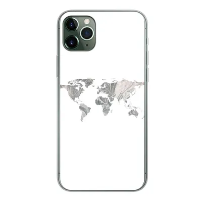 Produktbild von MuchoWow® Handyhülle Schutzhülle Hülle für iPhone 11 Pro Max Weltkarte - Muster - Schwarz Silikon Softcase Handy Hülle - Schutz