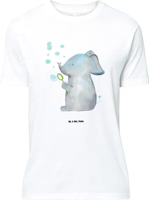 Produktbild von Mr. & Mrs. Panda Größe L T-Shirt Elefant Seifenblasen - Weiß - Geschenk, Lustige Sprüche, Liebe, Heimat, mit Spruch, Tshirt, Elefanten, Liebesspruch, Rüsseltier, Shirt
