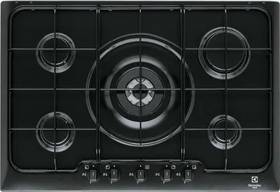 Image de Electrolux PN750UV Table de cuisson noire Intégrée Gaz 5 brûleurs