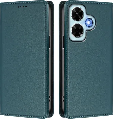 Produktbild von Handyhülle für Xiaomi Redmi Note 13 4G, Kunstleder Klapphülle Stoßfeste Magnetische Hülle mit Ständer Grün