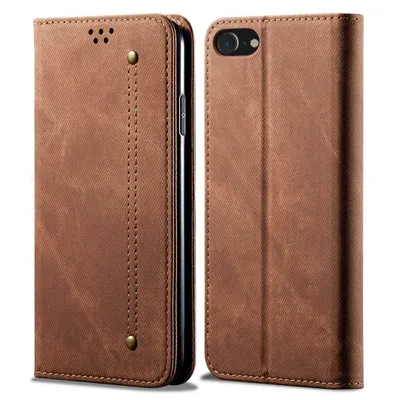 Image de etui iPhone 8, Etui portefeuille en cuir avec fermeture magnétique et fonction stand pour iPhone 6 / 6s / 7 / 8 Marron
