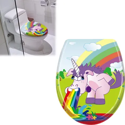 Obrázek produktu pro Sessamen-LP WC prkénko s mechanismem Soft-Close WC prkénko WC prkénko WC prkénko z tvrdého plastu, 45 x 38 cm, duhové provedení