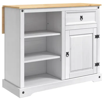 Zdjęcie produktu dla Wózek Kuchenny 2 pcs Biały i wosk miodowy 112 x 70 x 91,5 cm