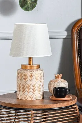 Produktbild von Opviq, YL023, Tischlampe, METALLKÖRPER, Creme, 13 x 36 cm