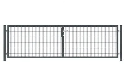 Produktbild von 300 x 120 cm Doppelstabmatten Gartentor Vollrahmen Doppeltor 8/6/8 Anthrazit