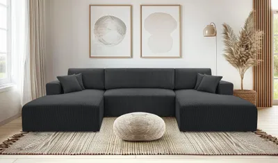 Produktbild von AX LIVING Sofa U Form mit Schlaffunktion – Catea U Cord Wohnlandschaft 364 cm